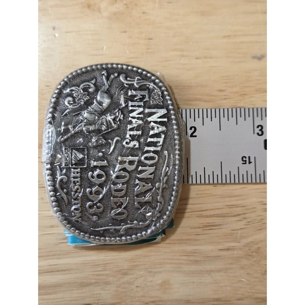 1993 Hesston NFR National Finals Rodeo Miniature Collector Belt Buckle Sealed